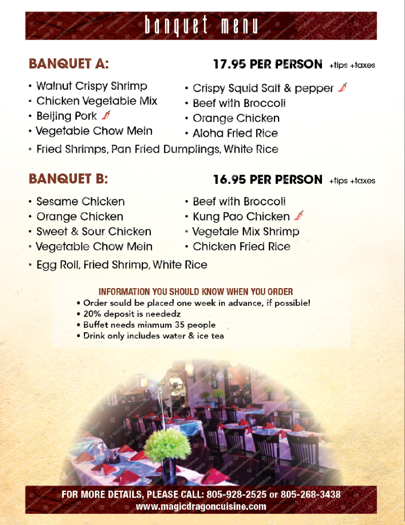 Magic Dragon Cuisine Lunch Specials in Santa Maria